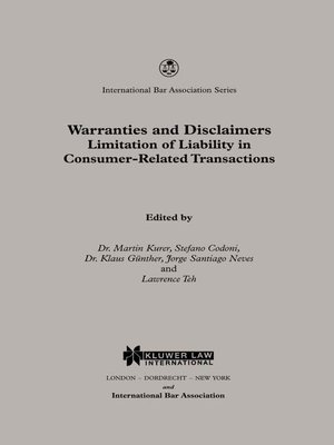 cover image of Warranties and Disclaimers Limitation of Liability in Consumer-Related Transactions